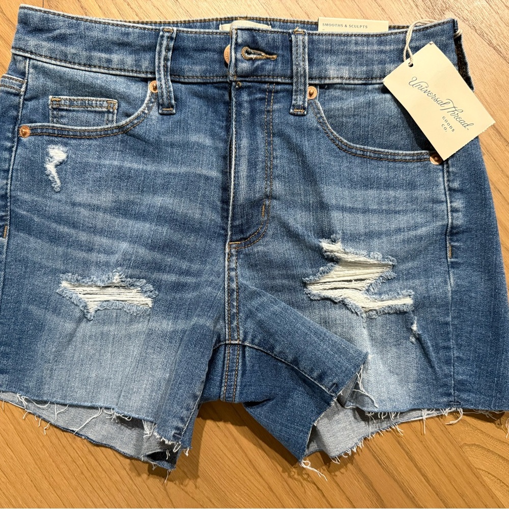 Distressed Denim Shorts